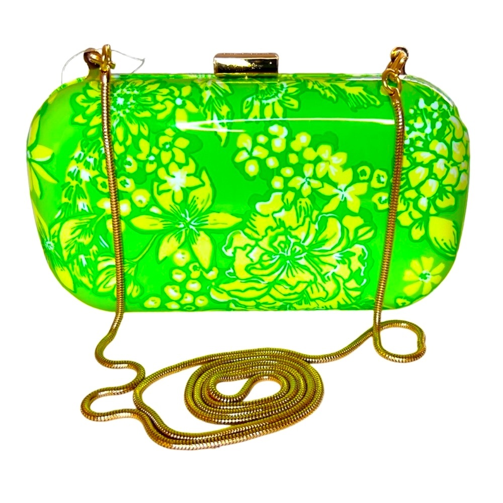 Lilly Pulitzer GWP Clutch Floral Clutch Detachable Strap Crossbody Chain Strap